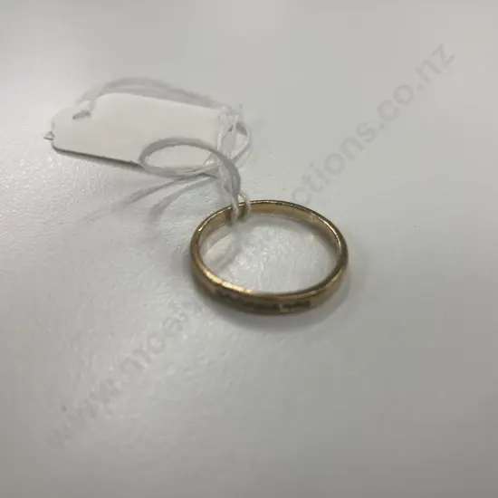 Gold Ring With Clear Stones, Stamped 375