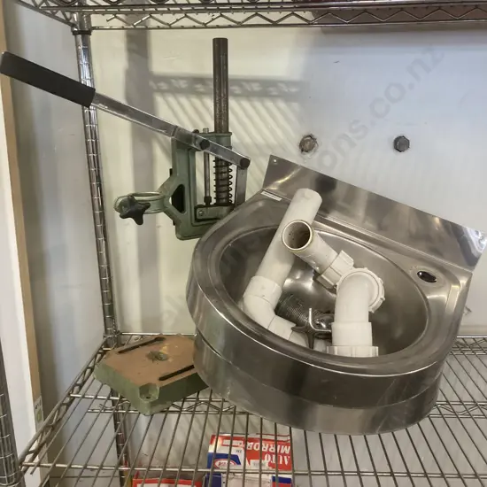 Lot of 2 Small Stainless Steel Sinks, Tap, Wastes, Etc