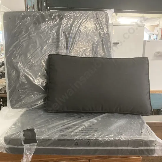 Pair of Black Squabs And A Cushion