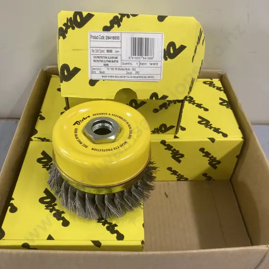 Box of 4 Dixbro TC 100 IR Skirted Multi-26G Twist Knot Cup Brush, 9000rpm