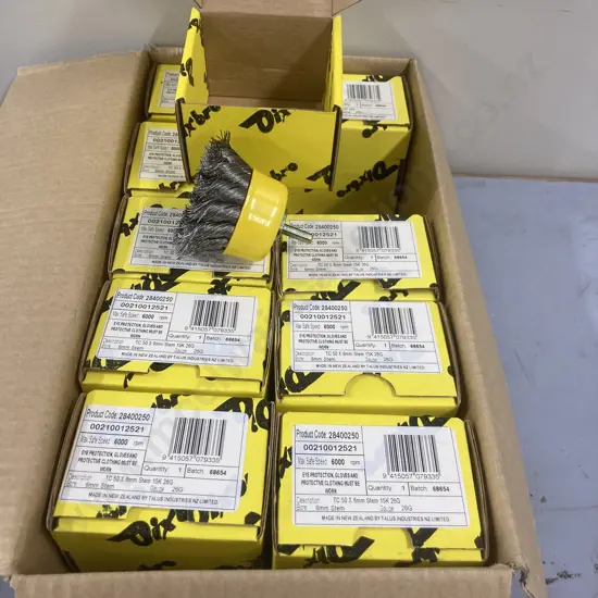 Box of 10 Dixbro TC 50x6mm Stem 15K 26G Twist Knot Cup Brush, 6000rpm