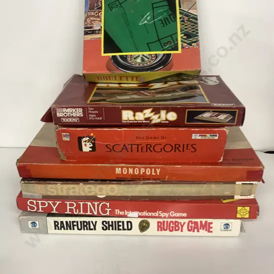 Assortment Of Vintage Games Including Monopoly, Ranfurly Shield Etc