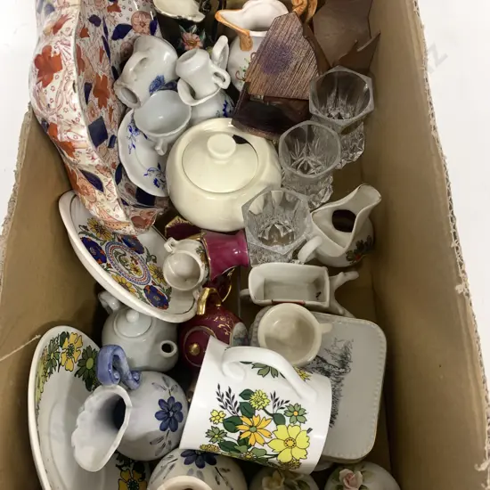 Box Lot Of Assorted China Items 