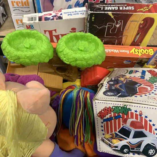 Box Lot Of Vintage Games & Childrens Toys