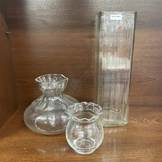 Assortment of Glass Vases x 3