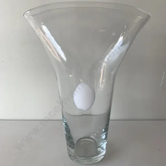 Modernist Large Art Glass Fan Vase. H40cm