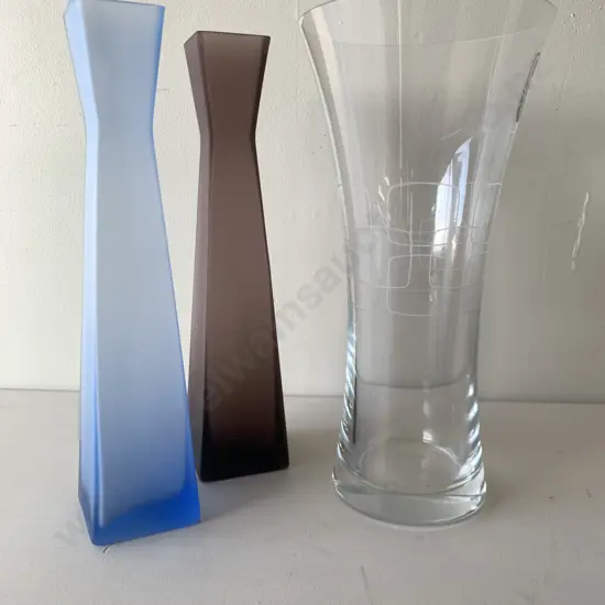 Three Art Glass Vases including Splash Glass and coloured glass