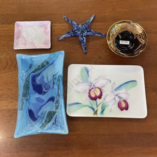 Decorative Foil Platters, Venetian Glass and Art Glass Starfish