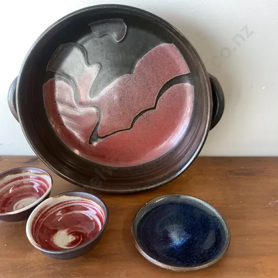 Mid Century Pottery Items, Stamped On Base