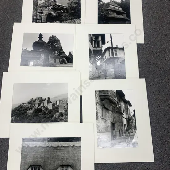 Lot of 6 Mounted Black & White Photos of Greece, Slovakia & Turkey