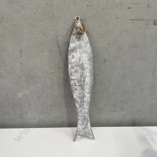 Metal Hanging Fish, rope top