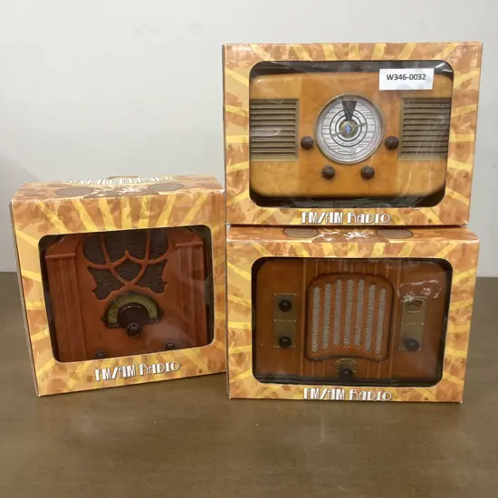 Nostalgia Radio Miniatures x 3, Battery Operated, All New In Box