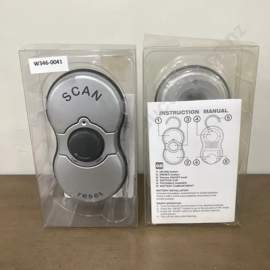 Pair of WHSmith WHS Shower Radios, New In Box