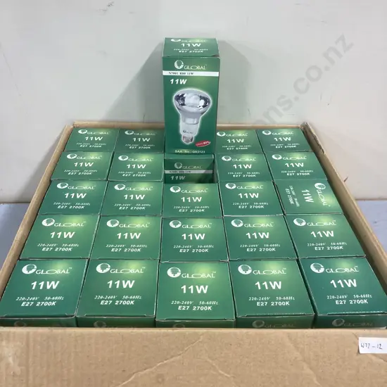 Box Of 25 Global E27 2700K 11W Light Bulbs (N7001 R80 11W)