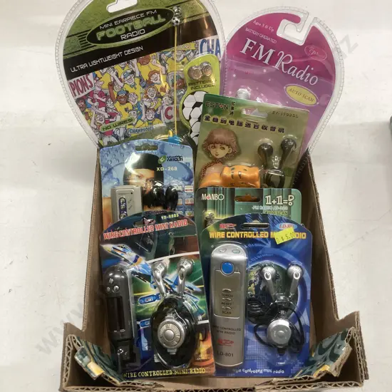 Box Lot NIB Assorted Mini Radios