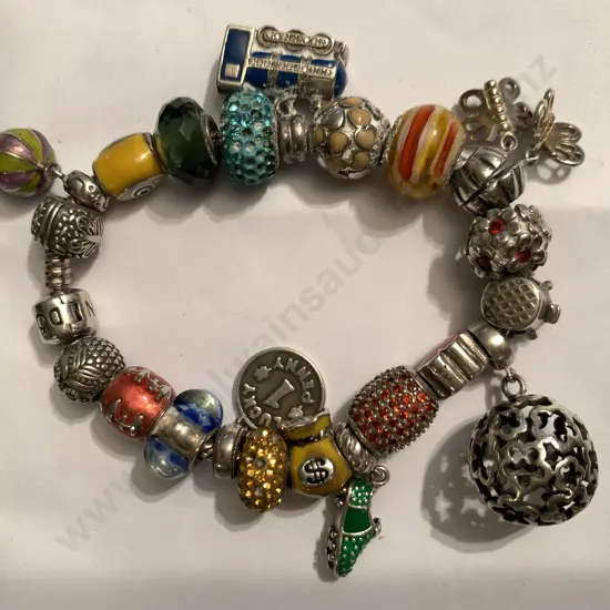 Pandora Bracelet With Assorted Charms