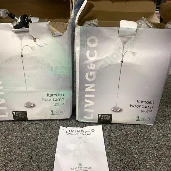 New Living & Co Kamden Floor Lamps x2 H180cm Model KL 635OB