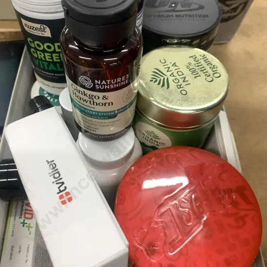 Assortment Of Health Products Including 'tvidler' Ear Wax Cleaner, Dietary Supplements, Ginkgo & Hawthorn Capsules Etc