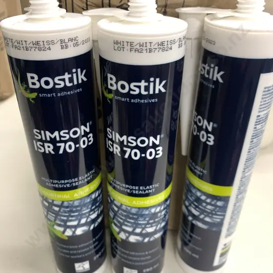 Box of 11 x 290ml Bostik Simson ISR70-30 Multi Purpose Elastic Adhesive Sealant, White
