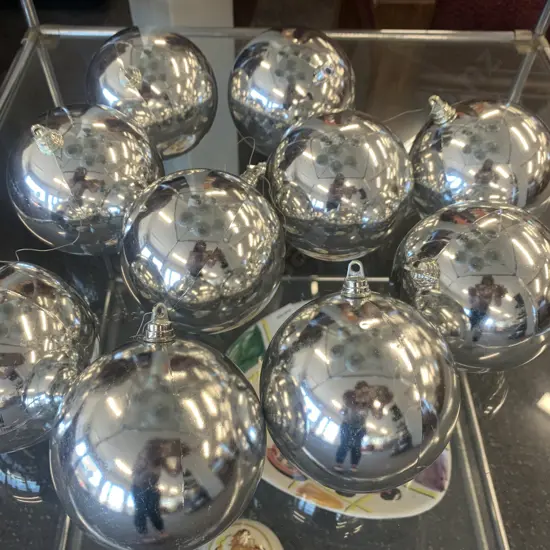 Christmas Baubles Silver x10