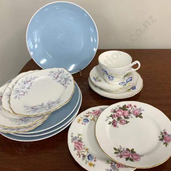 Royal Ascot Trio & Assortment of China Plates