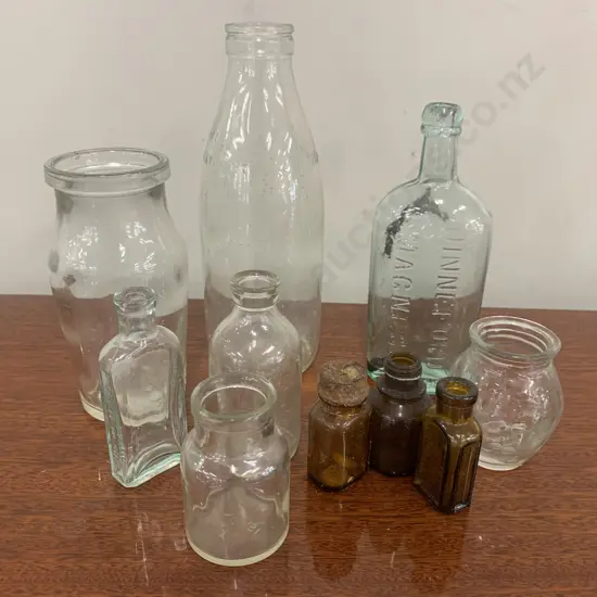 Lot of Assorted Vintage Glass Bottles