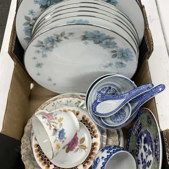Selection of China Including Noritake Plates, Japanese Wall Plaque, Bowls Etc