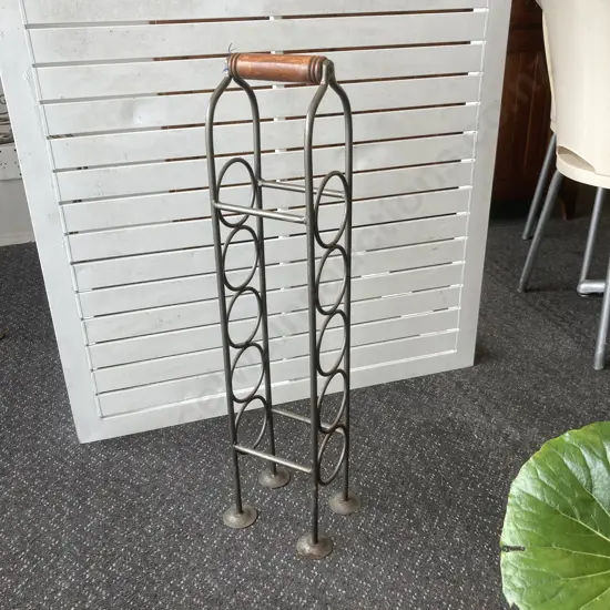 Steel & Wood 5 Bottle Wine Rack, H75cm