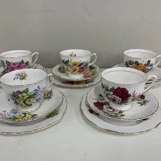 Assortment Of Vintage Colclough Trios X 5