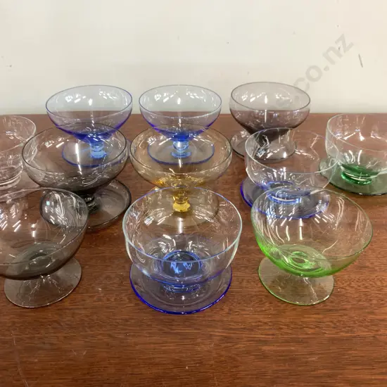 Assorted Vintage Retro Footed Glass Sundae dishes