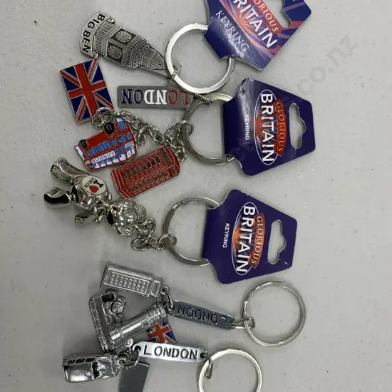 Lot of Five Glorious Britain KeyRings