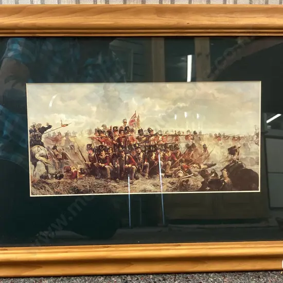 Framed Glazed Print 'Quatre Bras, 1815' by Lady Butler (From An Oil Painting by Elizabeth Thompson 1875) 37 x 51cm