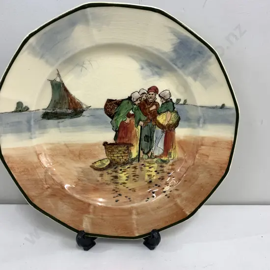 Royal Doulton 'Brittany Fisherfolk' Series Ware Octagon Rack Plate D4405 c1928