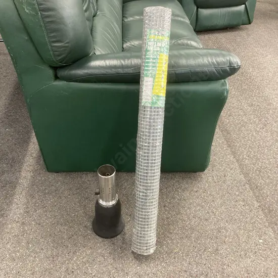 Butane Gas Flare & Roll of Welded Mesh 90 x 500