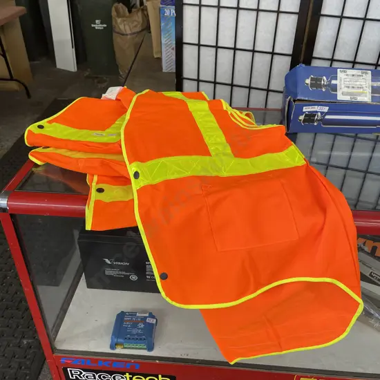 High Viz Class 2 Garment x4 Size Large Orange / Yellow