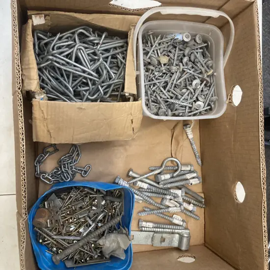Box Lot Nails, Z Nails, Tek Screws Etc
