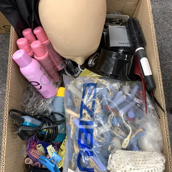 Box of Hairdressing Sundries
