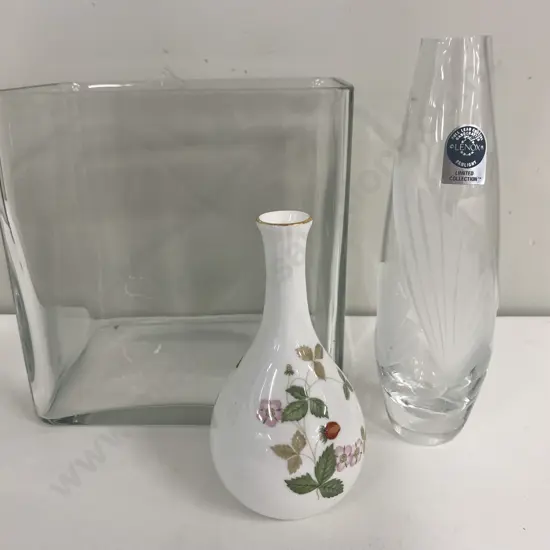 Selection Of Vases Including Wedgwood, Designer Flower Vase & Lenox Vase