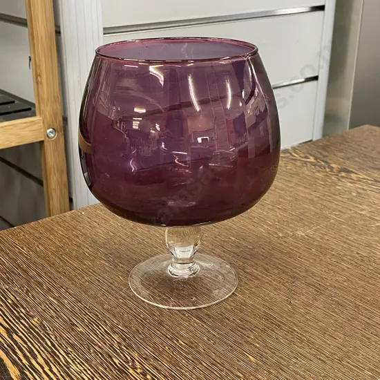 Art Glass Brandy Balloon. Purple colour
