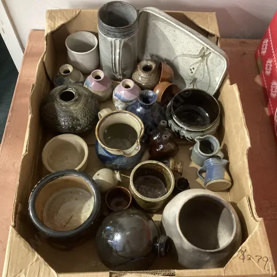 Box Lot Assorted Pottery