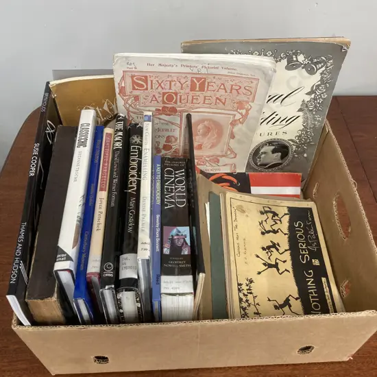 Box Lot of Books, 60 Years A Queen, Royal Wedding, Susie Cooper, Nothing Serious, Classicchic Etc