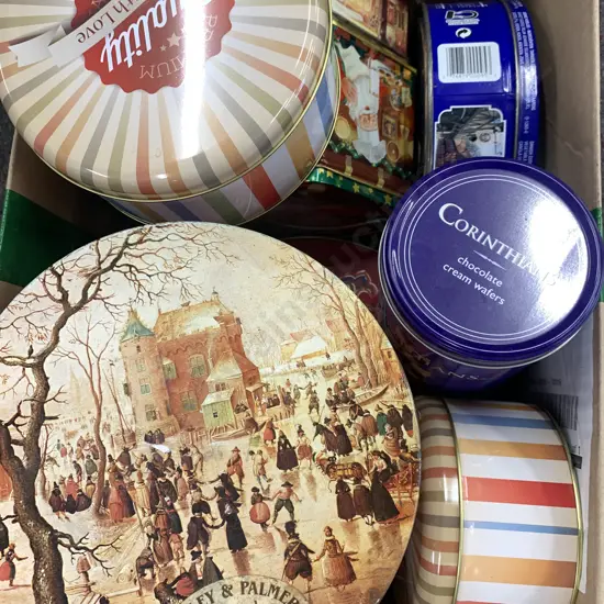 Box Lot of Vintage Tins
