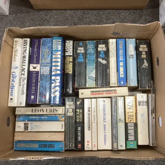 Lot of Books Leon Uris, Irving Wallace, Michener Etc
