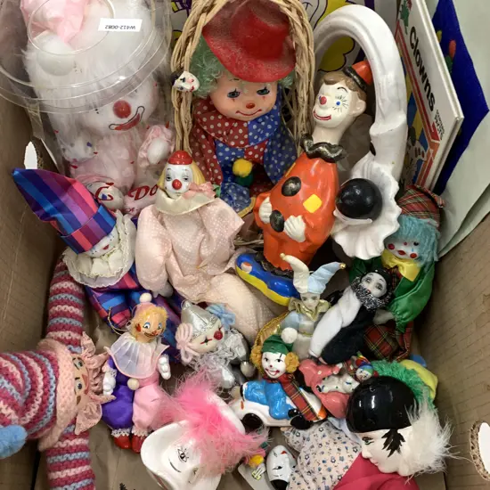 Large Collection Of Clowns And Clown Items Etc