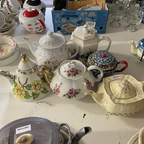 Assorted Handpainted Teapots x 6