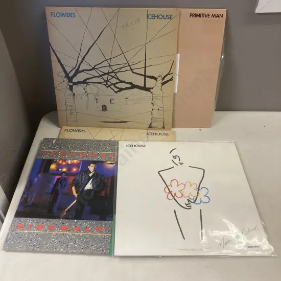 Lot of Five Icehouse LPs, Sidewalk, Flowers x 2, Primitive Man, Man Of Colours