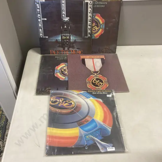 Lot of Five ELO LPs, Face The Music, A New World Record x 2, Greatest Hits, Out Of The Blue
