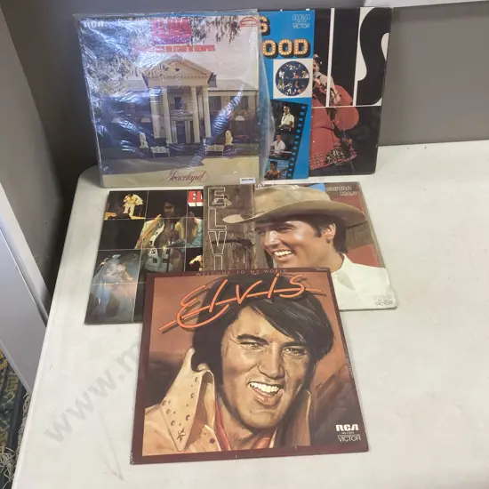 Lot of Six Elvis LPs, Welcome To My World, In Hollywood, Elvis, In The 70's, Guitar Man, Live On Stage In Memphis