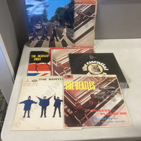 Lot of 7 Beatles LPs, Abbey Road, First, Essential, Help, Please Please Me Etc