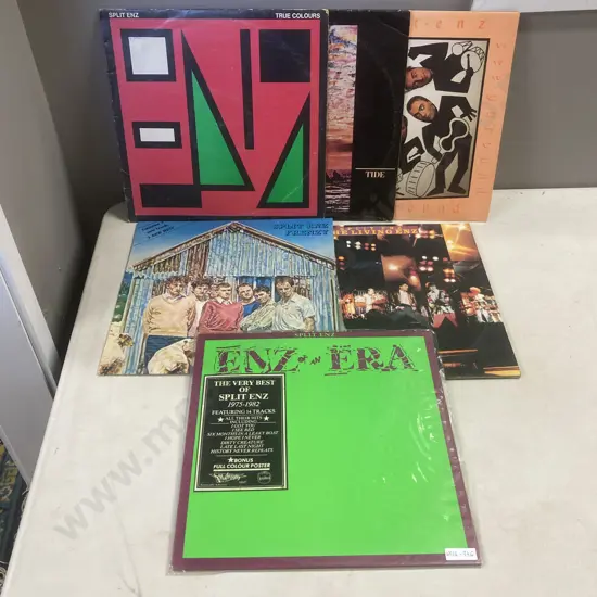Lot of Six Split Enz LPs, True Colours, Time & Tide, See Ya Round, Frenzy, The Living Enz, Enz Of An Era